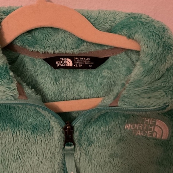 The North Face Girls' Osolite Full-Zip Fleece Jacket Aqua Blue Green Size XS - Picture 4 of 5